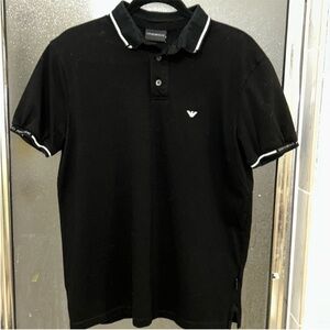 Emporio Armani logo-print cotton polo shirt